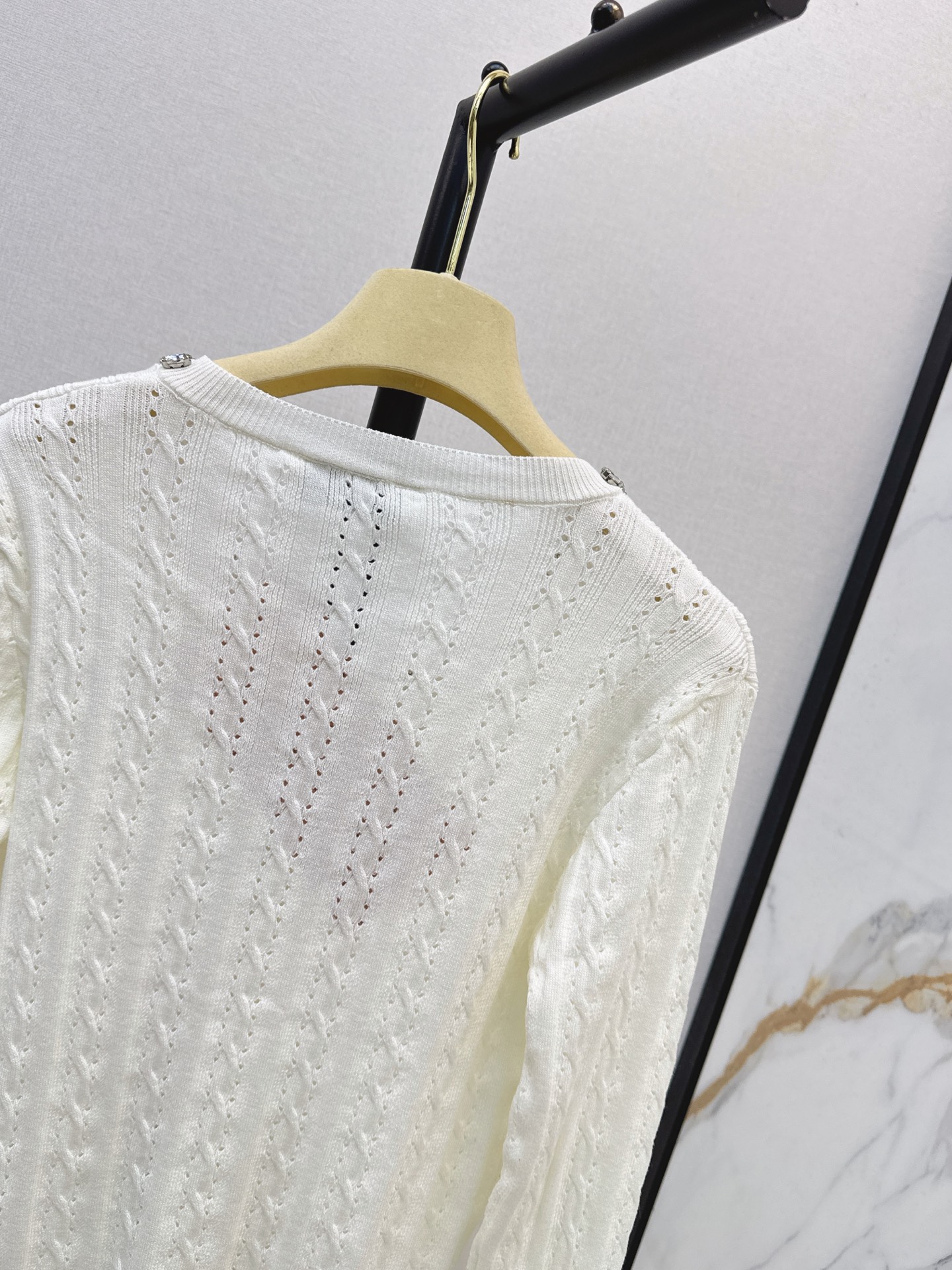 Miu 26fw cable knit cardigan