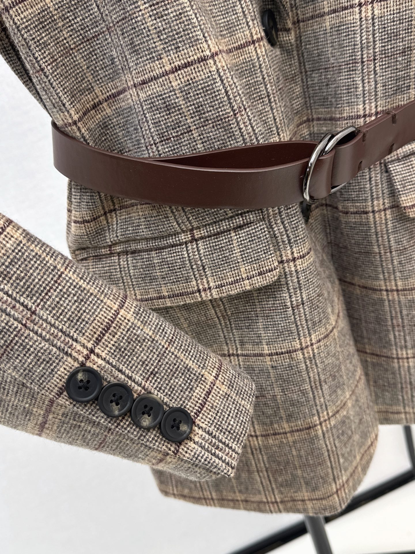 Brun 26fw check blazer