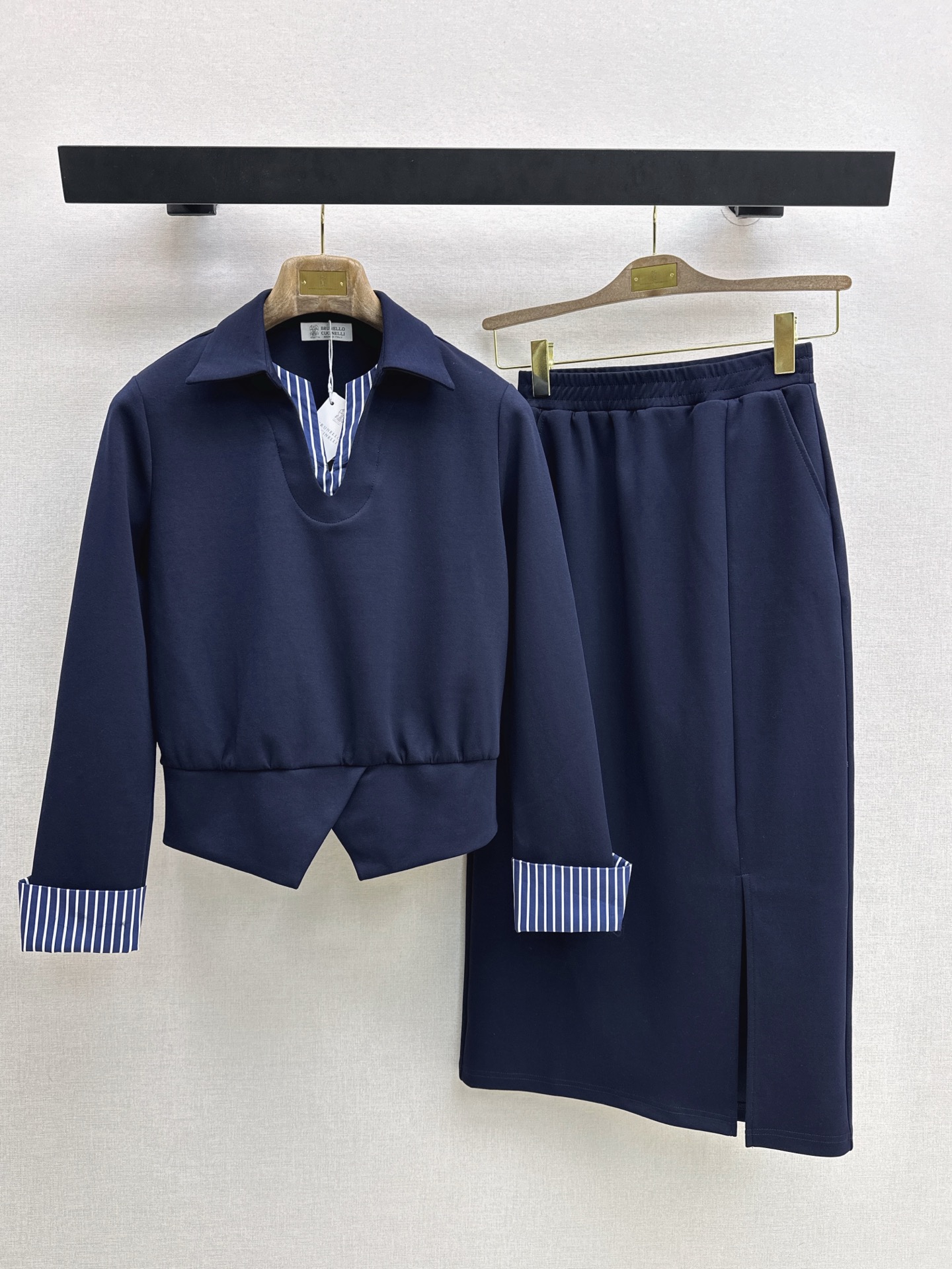 Brun 26fw contract stripe casual suit