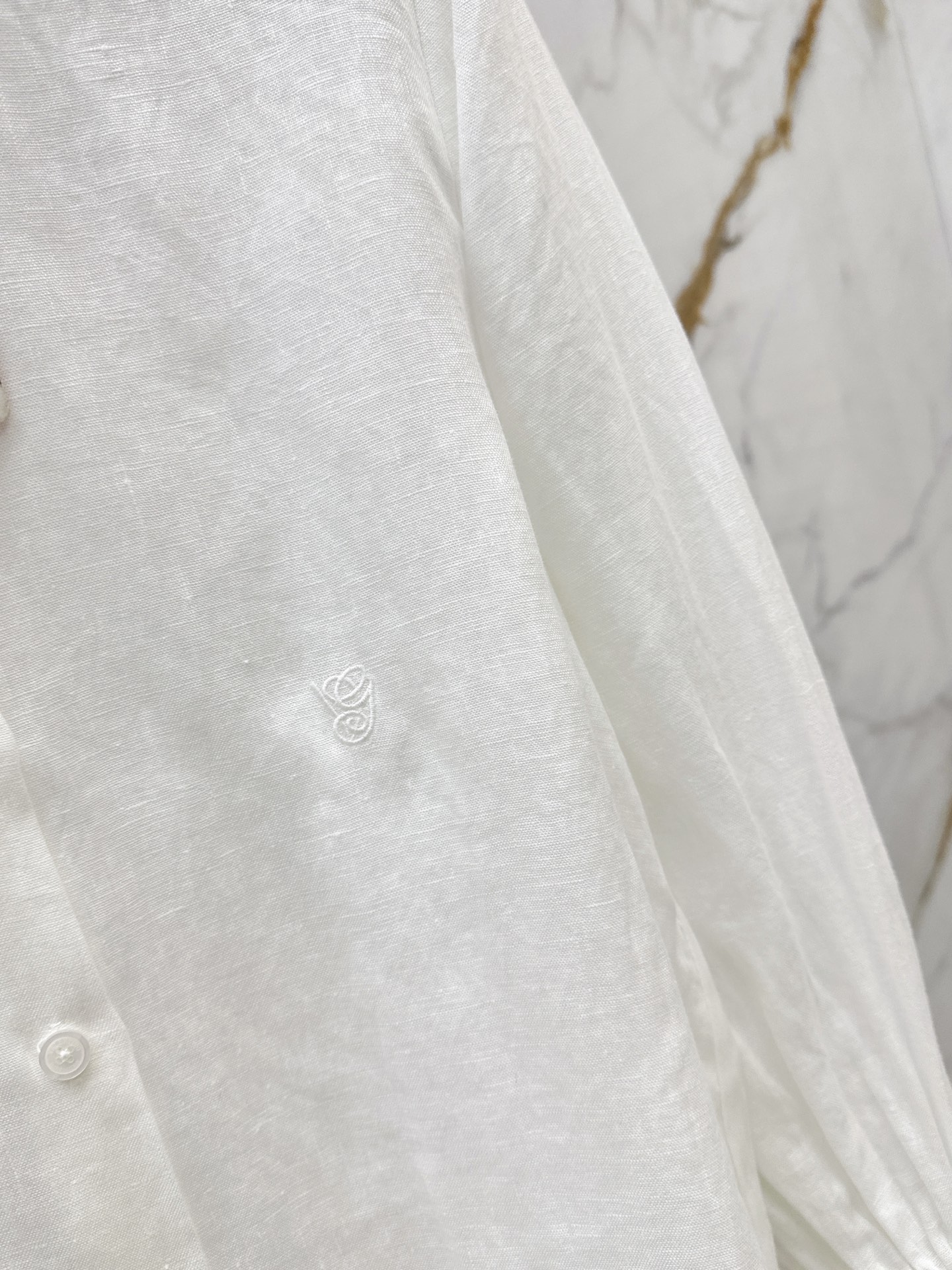 Valen 26fw lace trim linen shirt