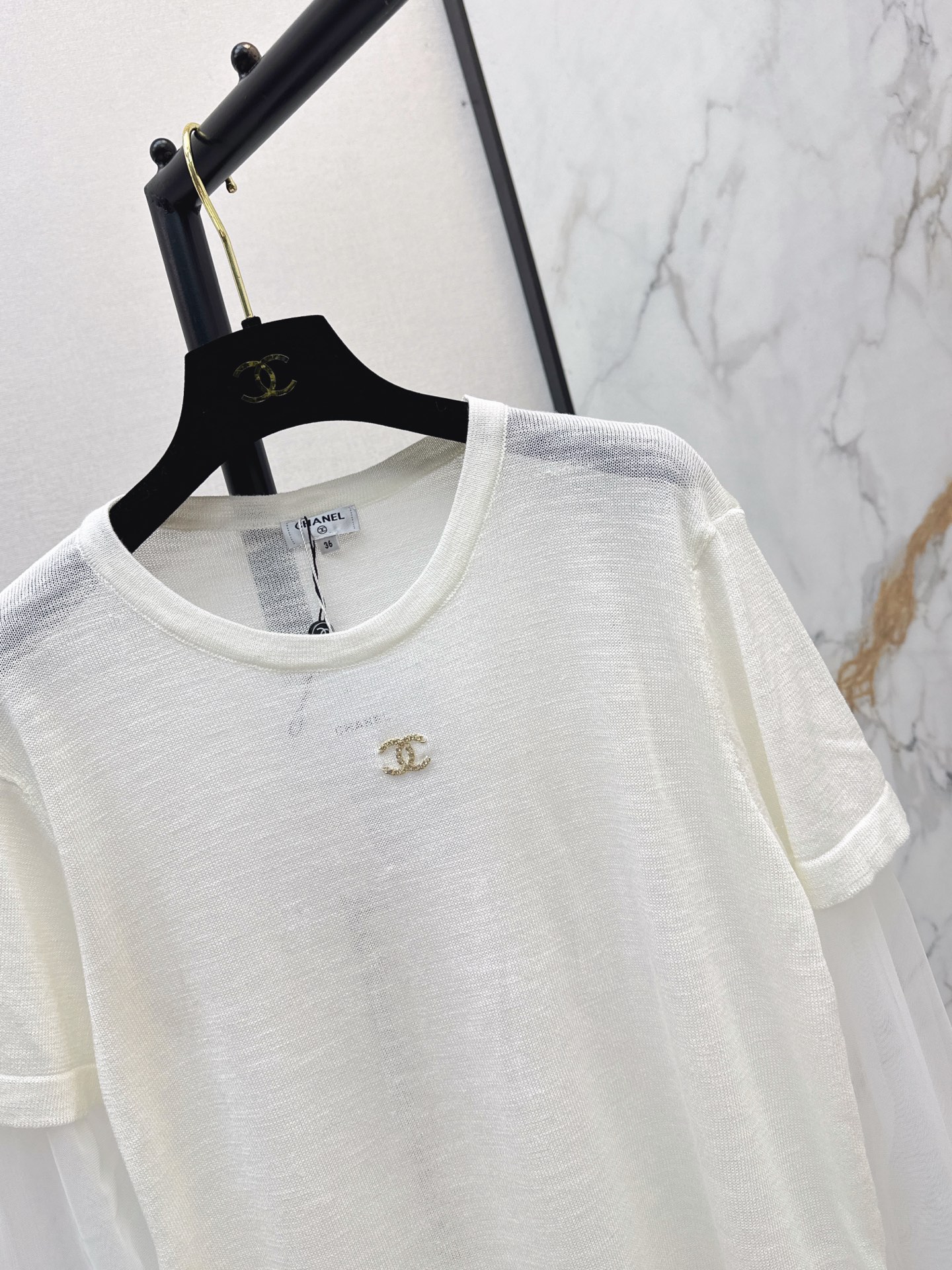 Chan 26ss 2in1 meash knitwear