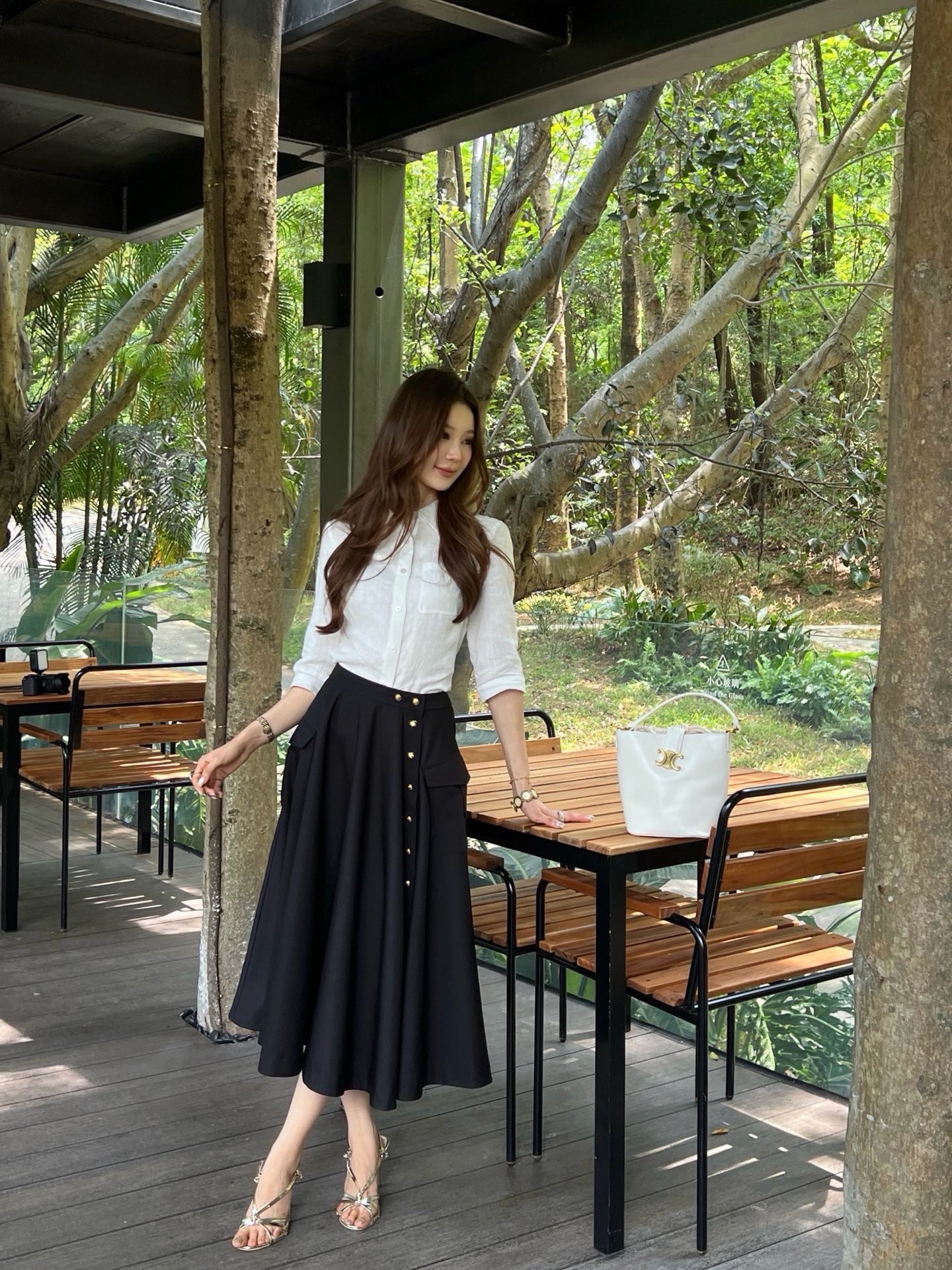 Celi 26ss cargo pleated skirt