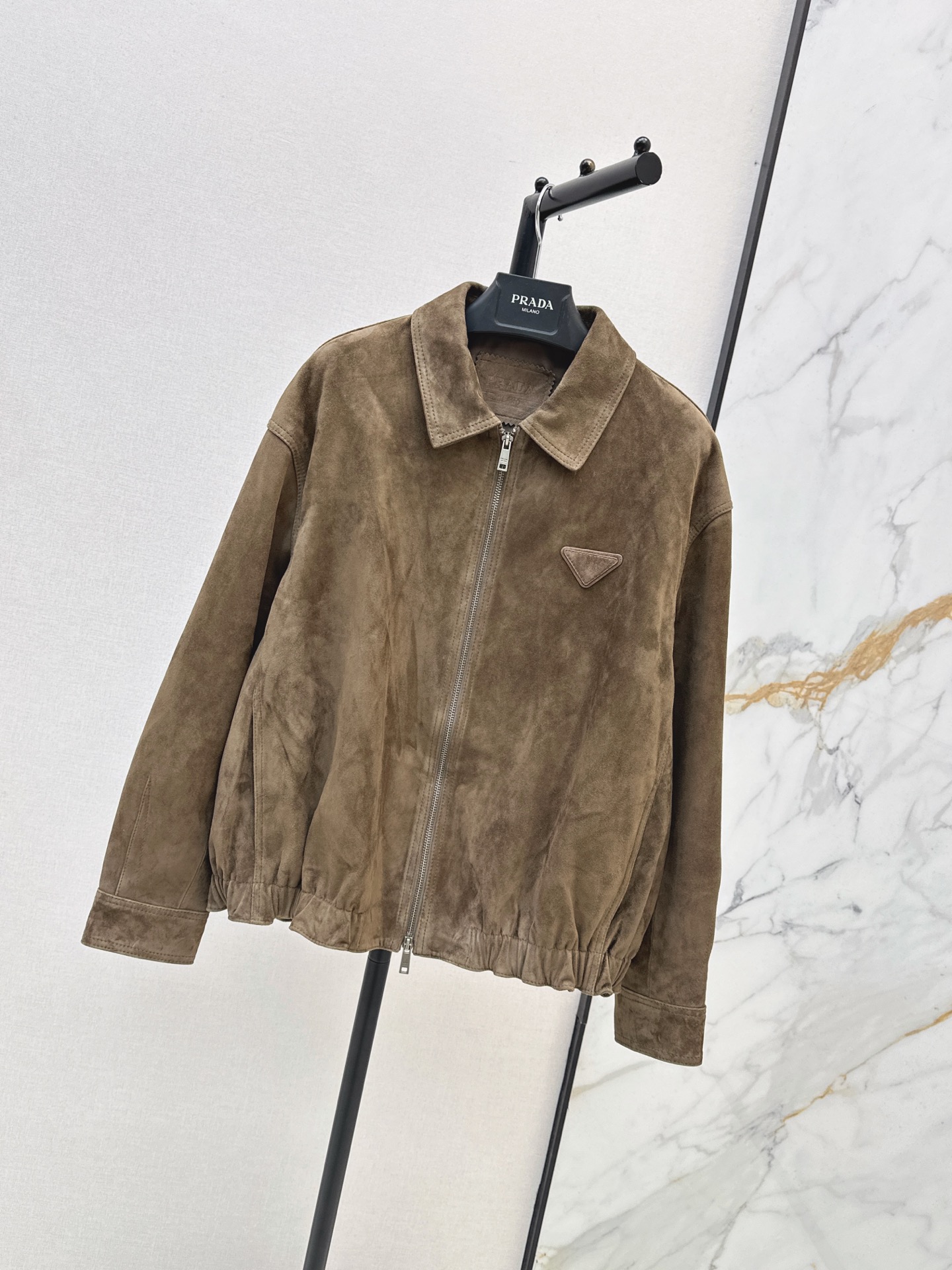 Pra 26fw suede leather jacket