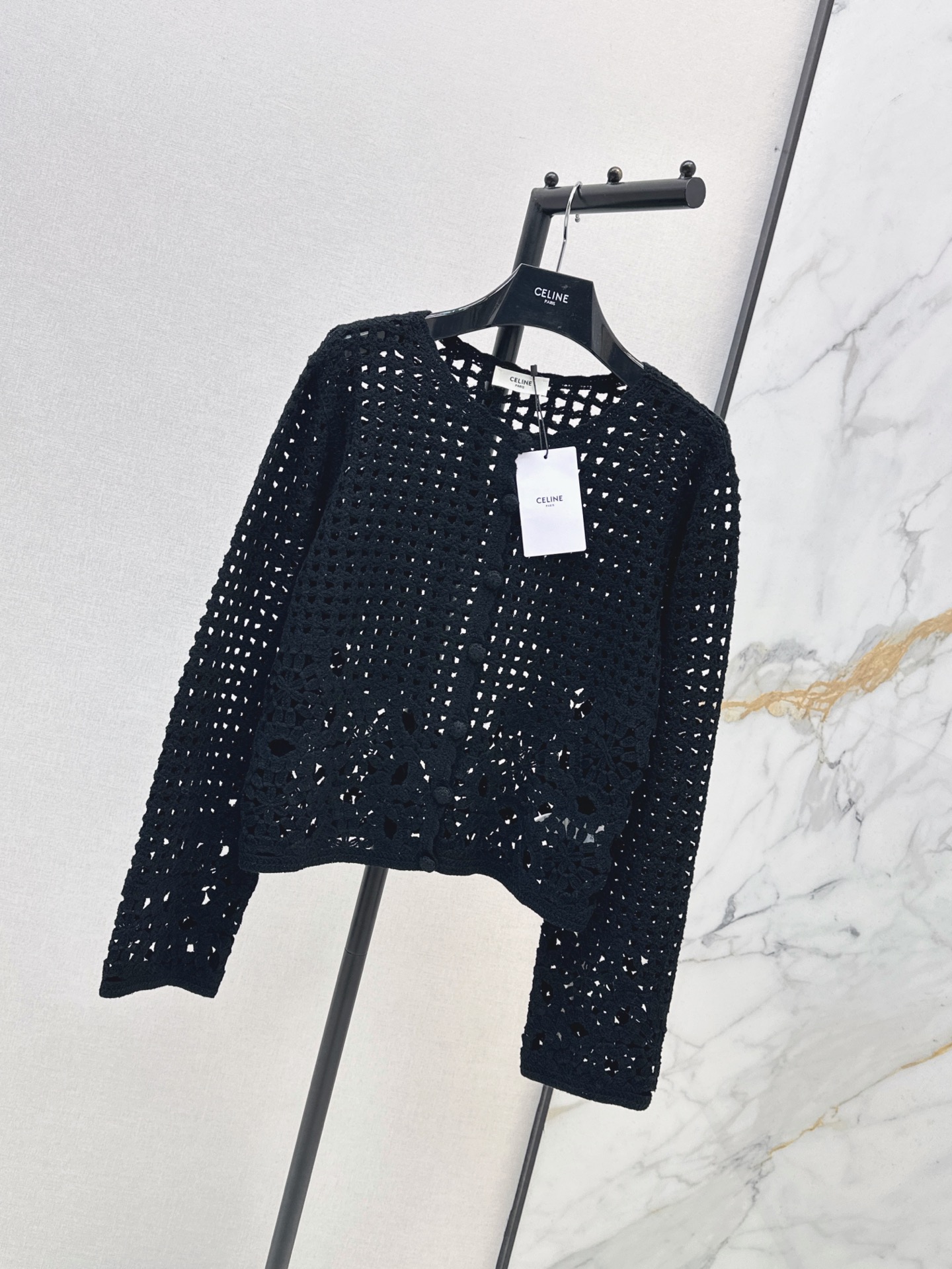 Celi 26fw hollow knit cardigan