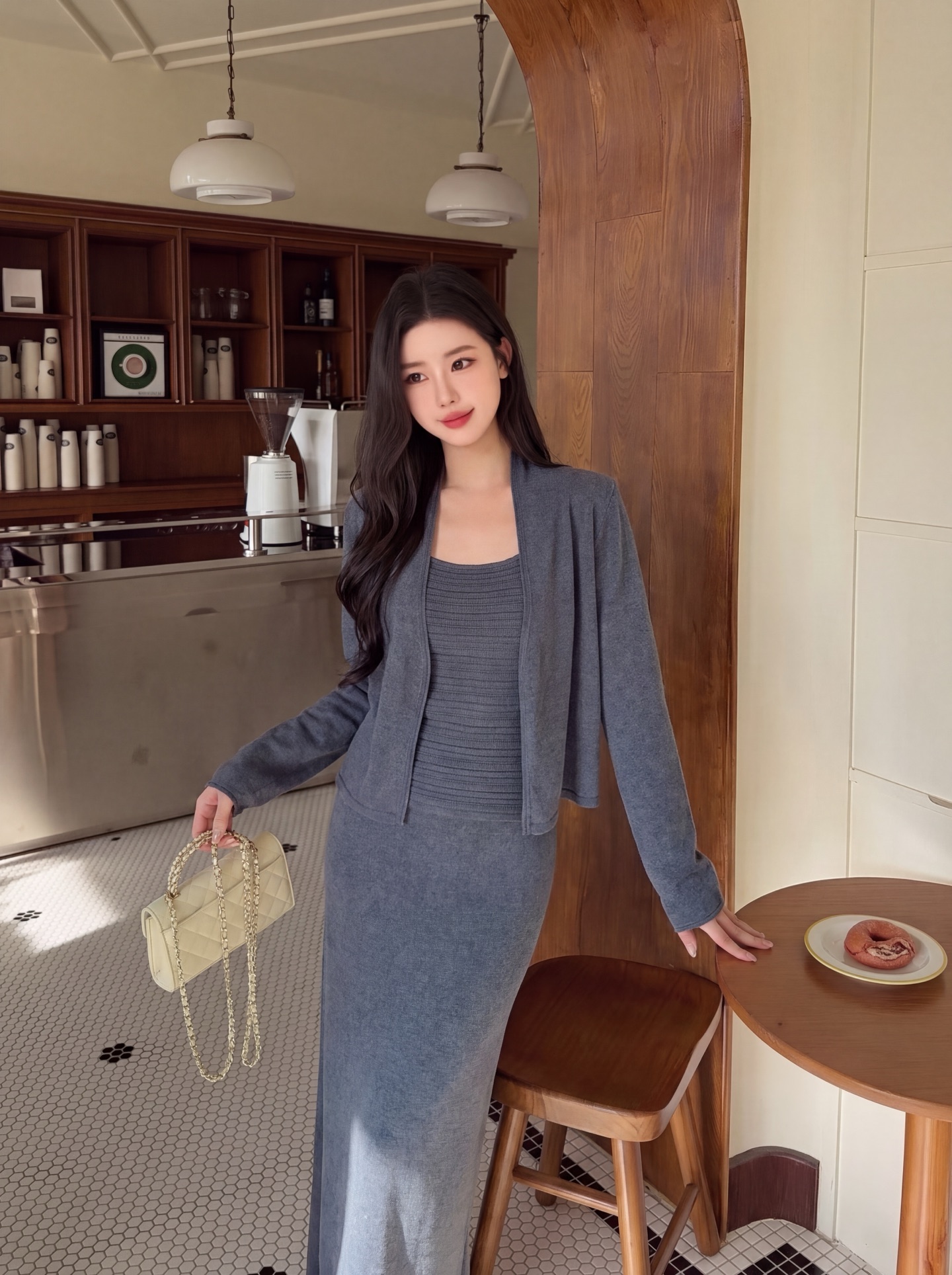 Ralp 26fw knit vest cardigan skirt sets