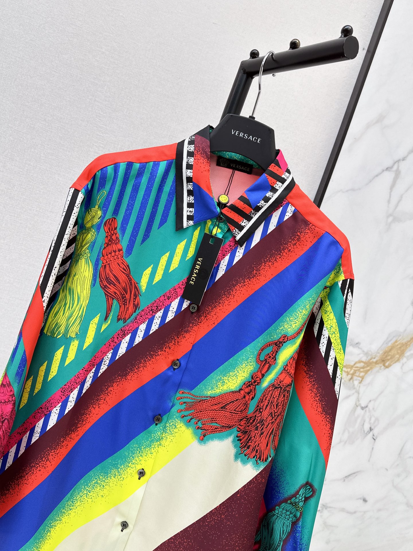 Ver 26fw print silk shirt