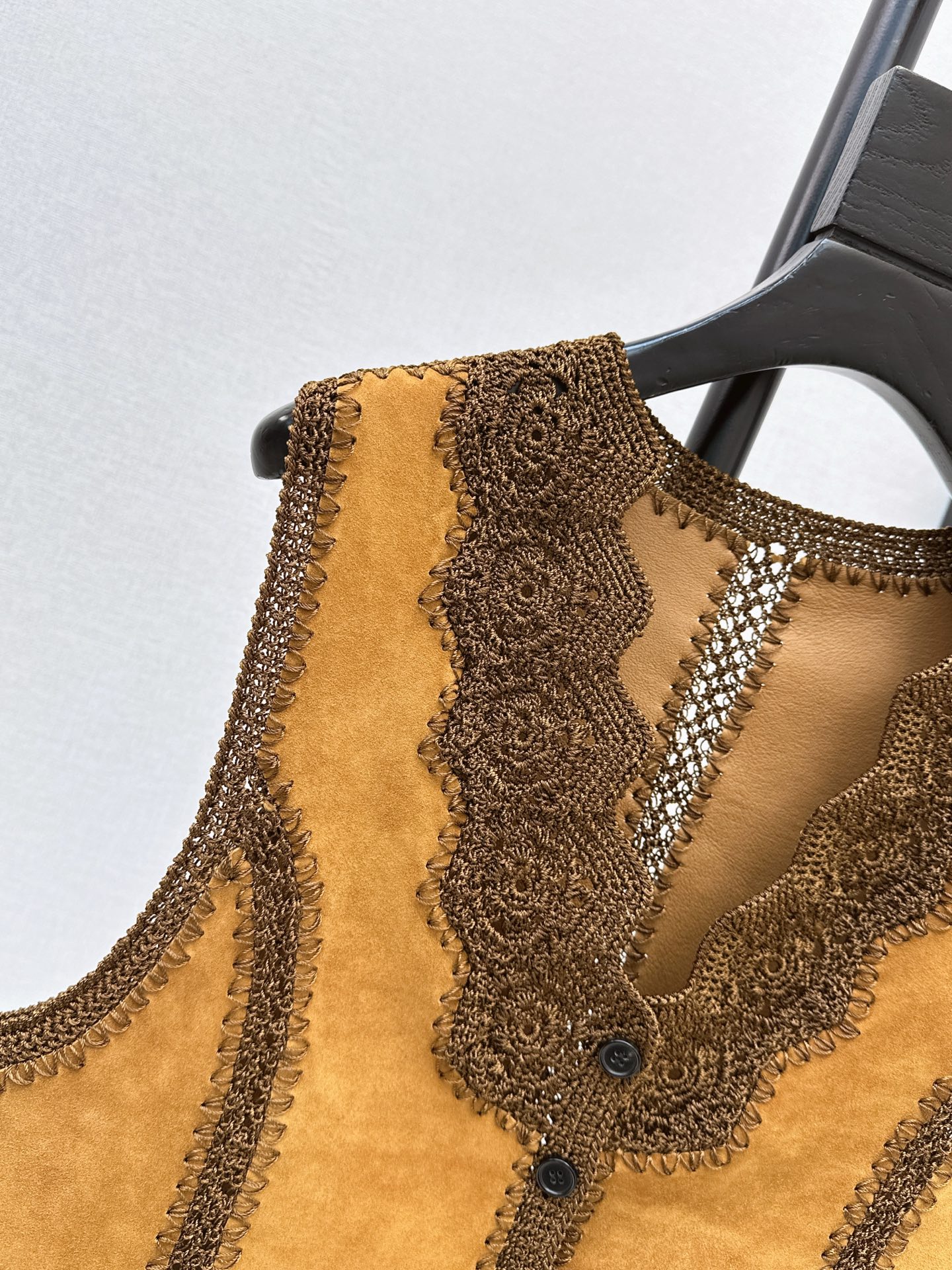 ES 26fw suede fleece leather vest