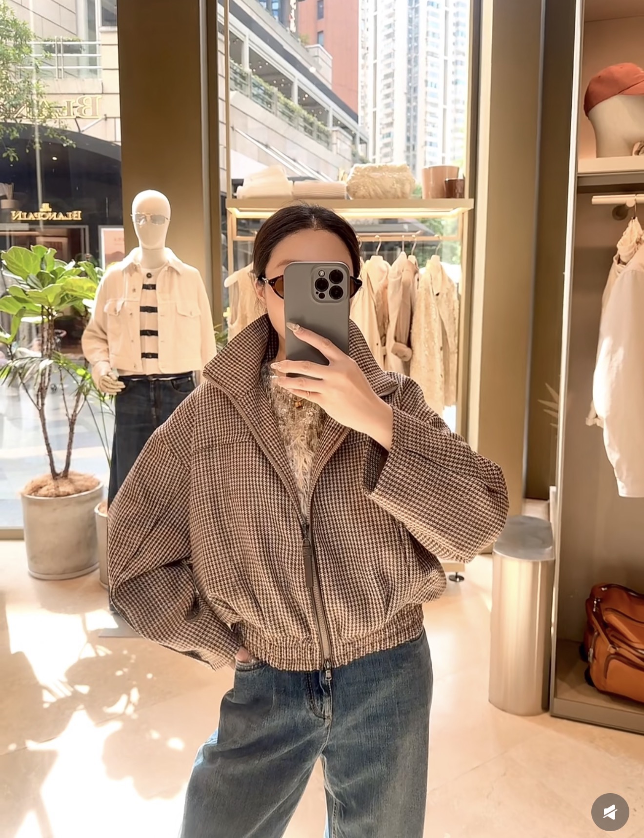 Brun 26fw houndstooth jacket