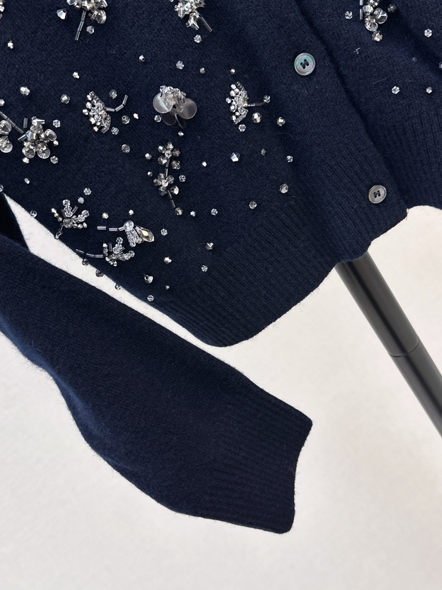 Miu 26fw beading knit cardigan