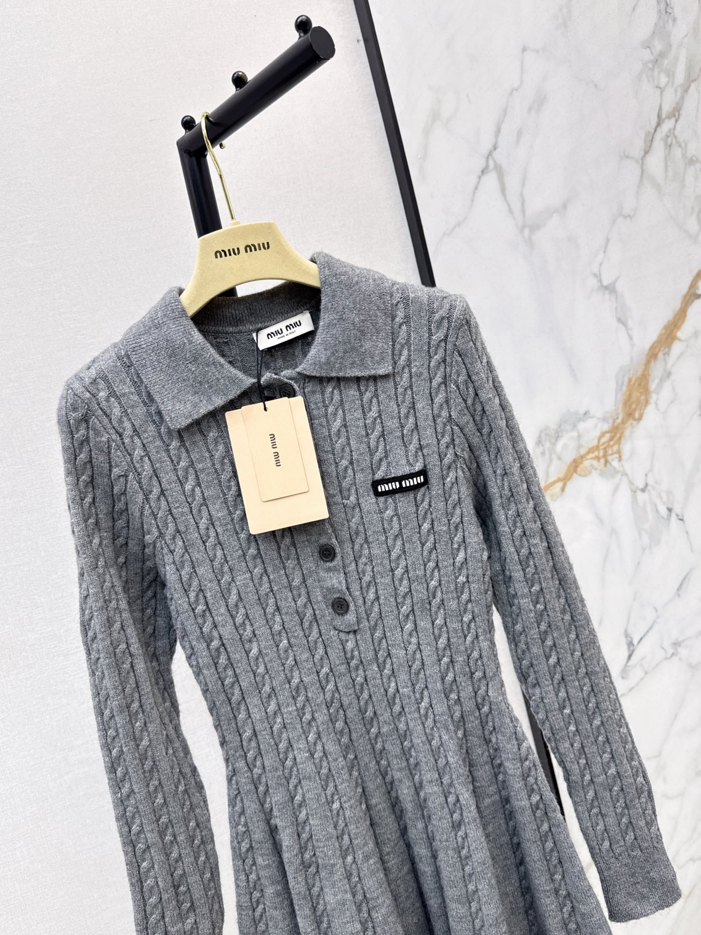 Miu 26fw cable knit dress
