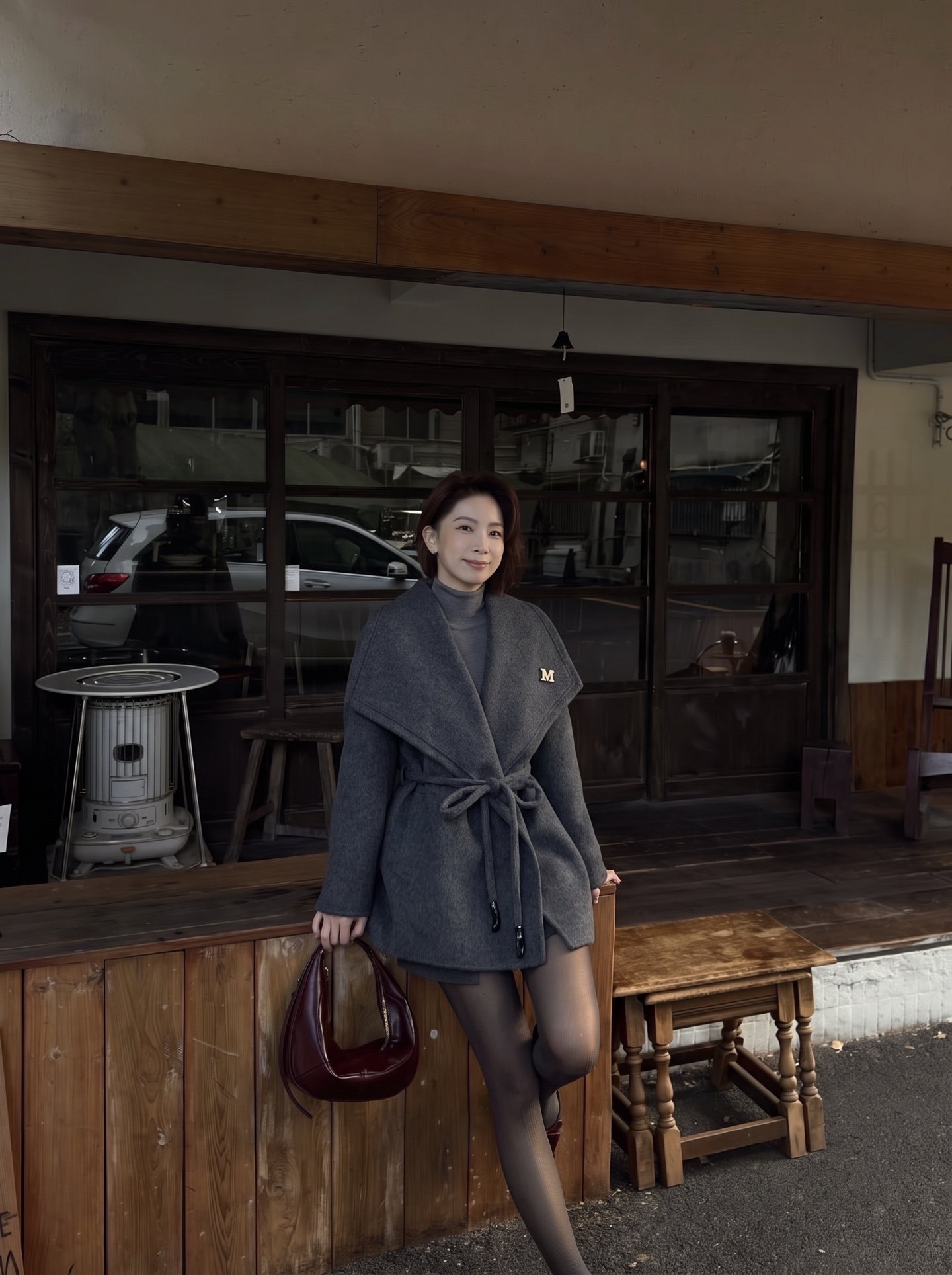 Max 26fw belted woolen overcoats